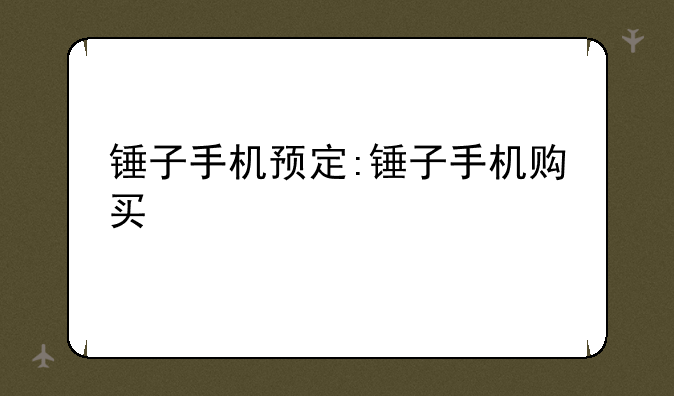 锤子手机预定:锤子手机购买