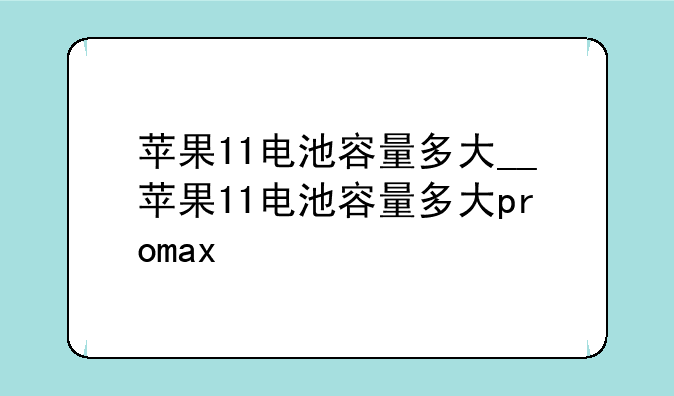 苹果11电池容量多大__苹果11电池容量多大promax