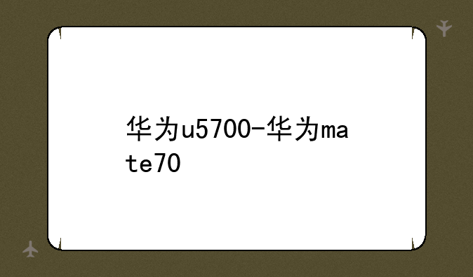 华为u5700-华为mate70